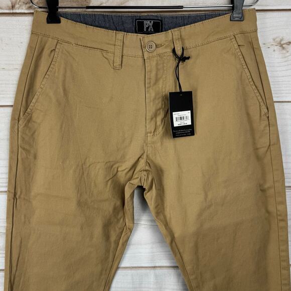PX Clothing Tan Straight Fit Chino Pants Size 30x34 - Picture 2 of 8